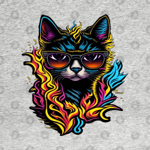 cool cat in glasses by sukhendu.12